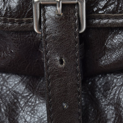 Balenciaga Agneau Classic Silver Hardware Traveler Backpack Dark Brown 12 of 23