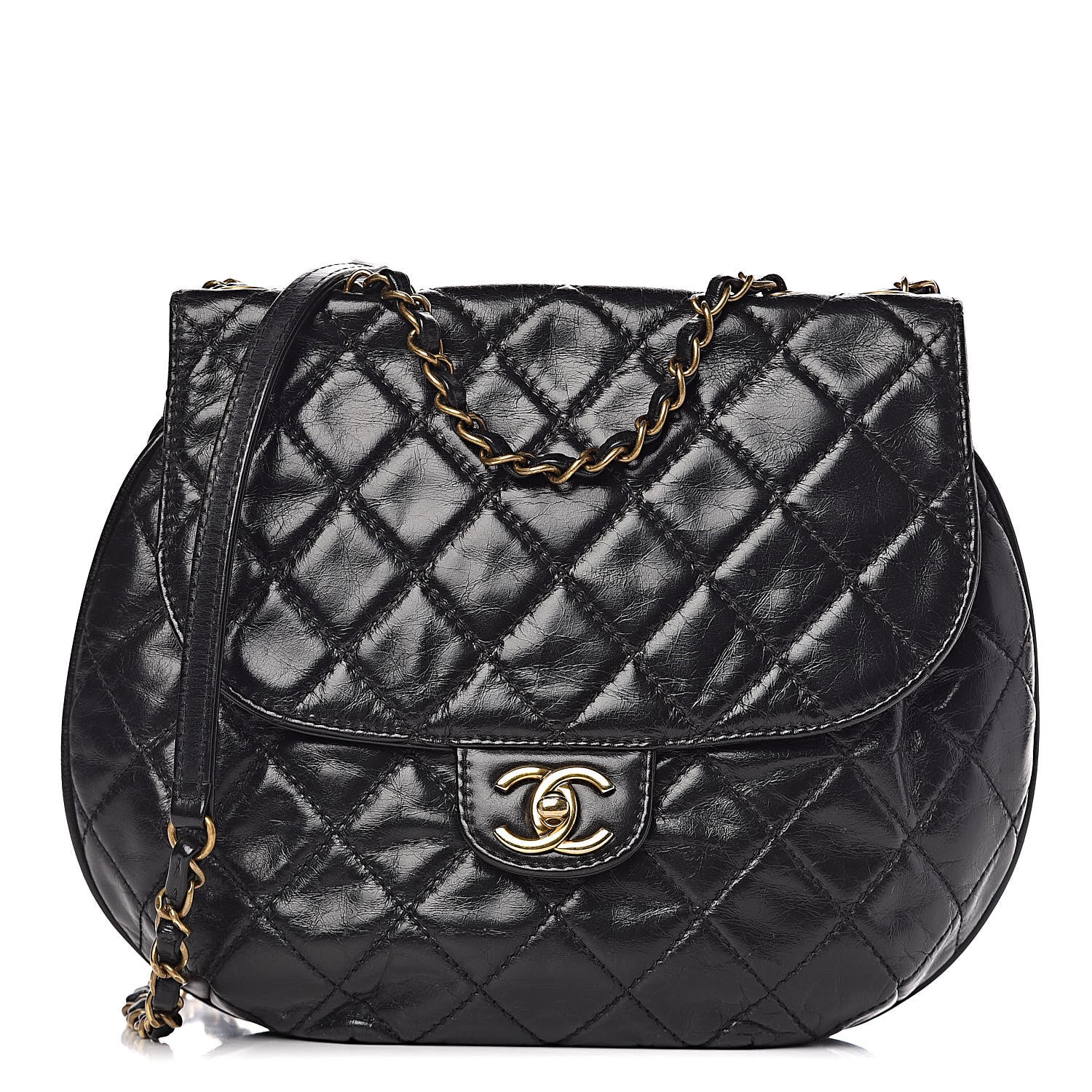 Chanel Glazed Calfskin Quilted Medium Bubble CC Flap Black 1 of 12