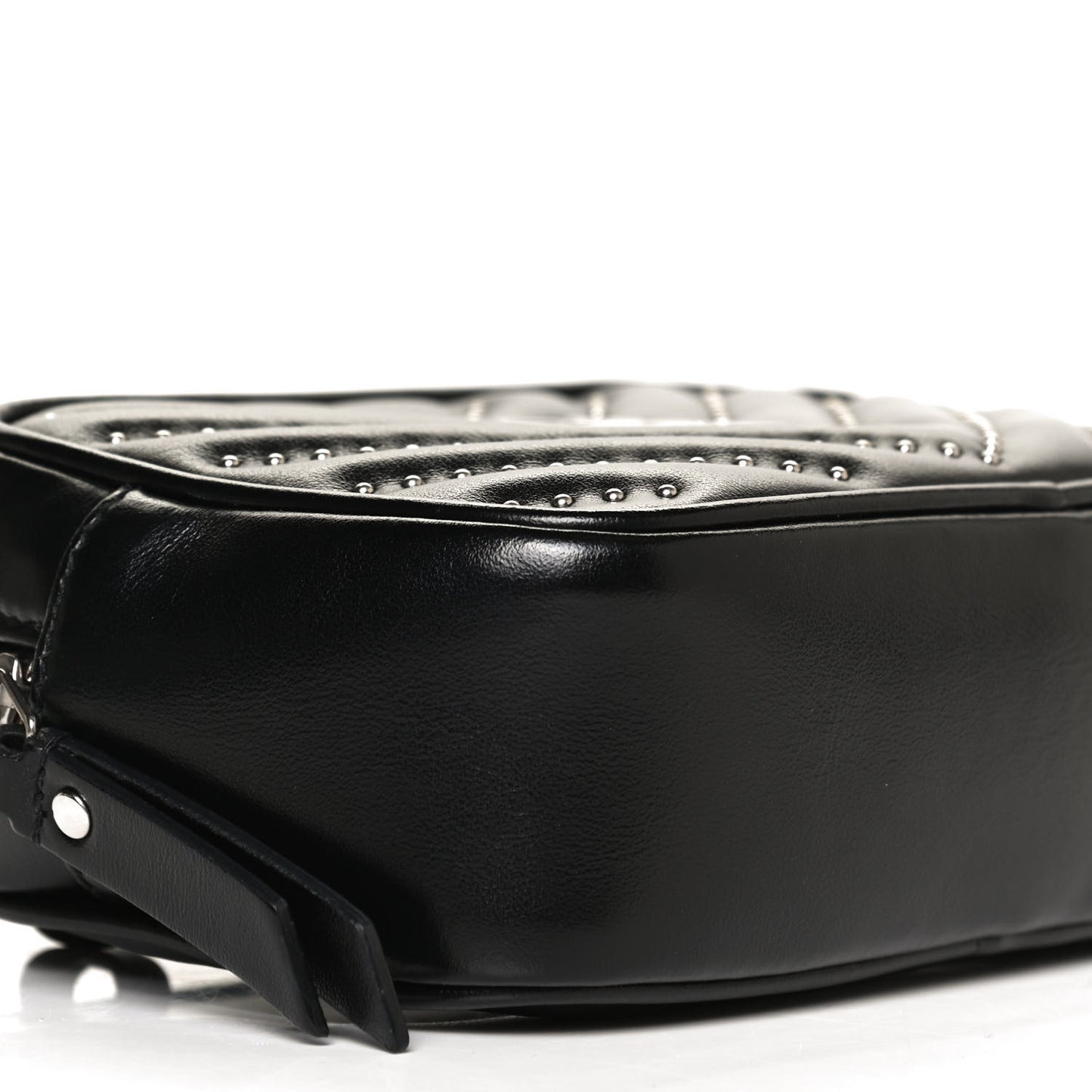 Calfskin Matelasse Studded Monogram Lou Belt Bag Black