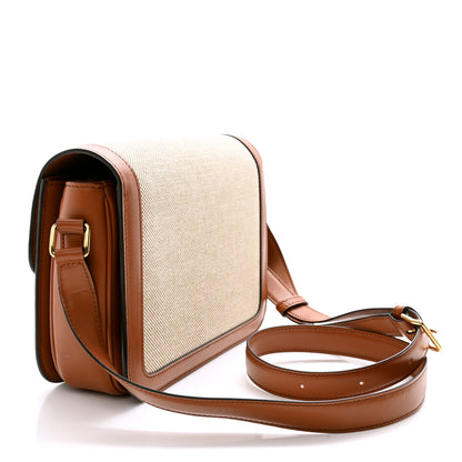 Celine Textile Calfskin Classique Triomphe Bag Natural Tan 3 of 14