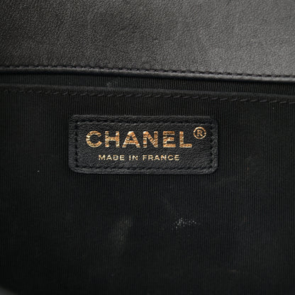 Chanel Calfskin Perforated Chevron Quilted Medium Boy Flap Black 5 of 10