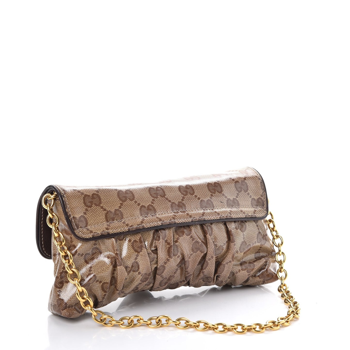 Crystal Monogram Babouska Clutch Dark Brown