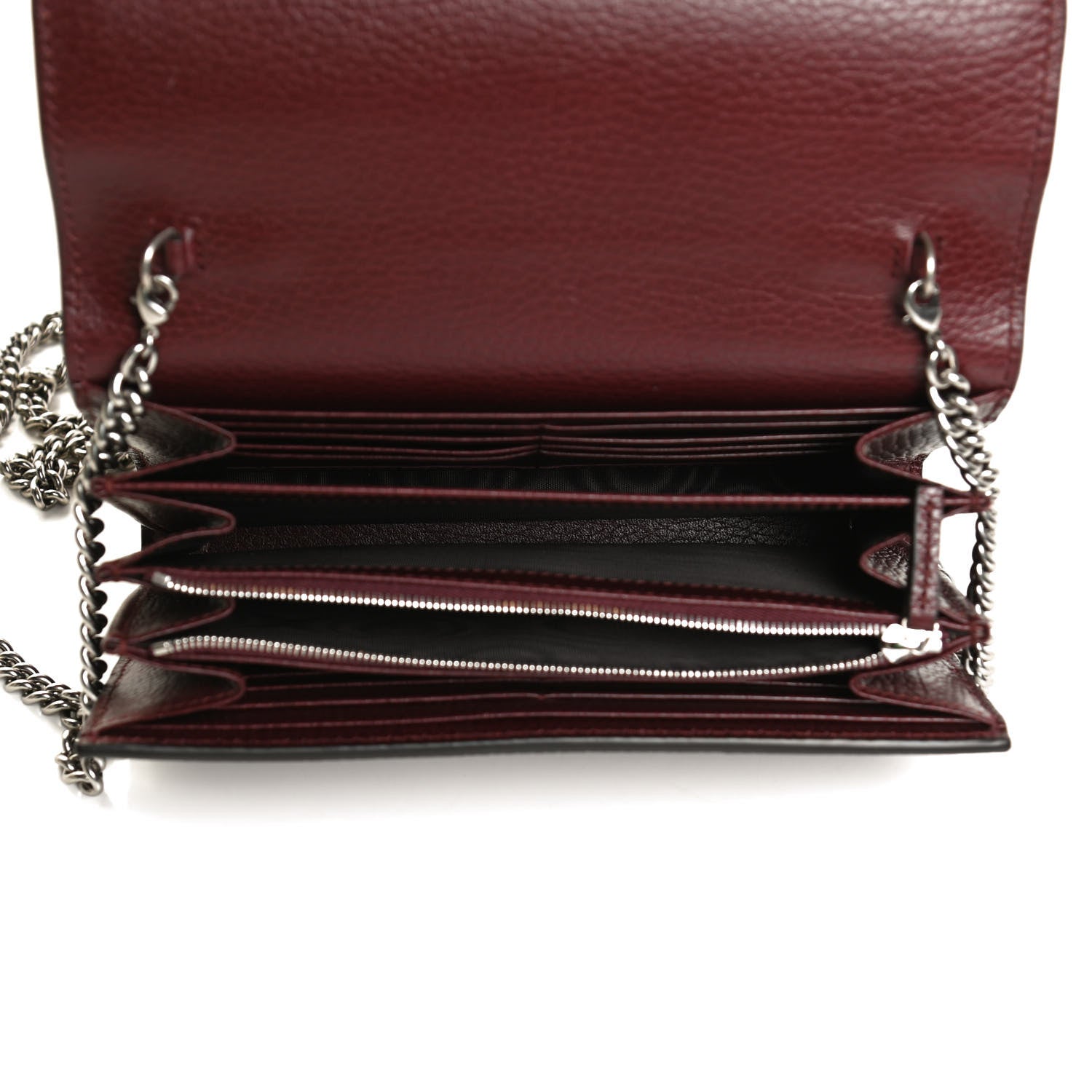 Gucci Dollar Calfskin Crystal Mini Dionysus Chain Wallet Vintage Bordeaux 5 of 10
