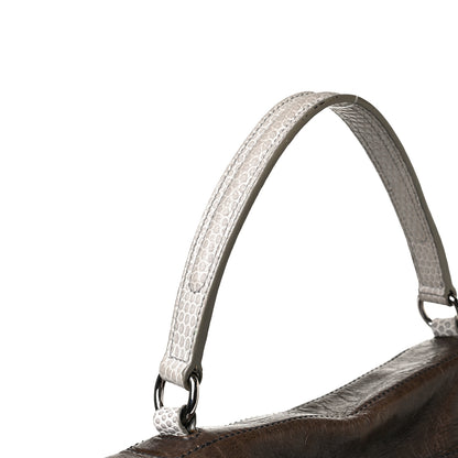 Saint Laurent Calfskin Lizard Embossed Medium Muse Two Brown 14 of 36
