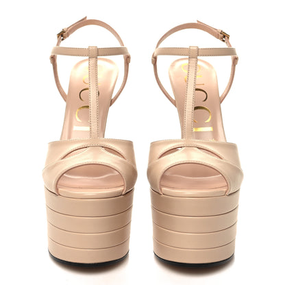 Gucci Malaga Kid Angel T-Strap Platform High Heel Pumps 38.5 Skin Rose 2 of 7