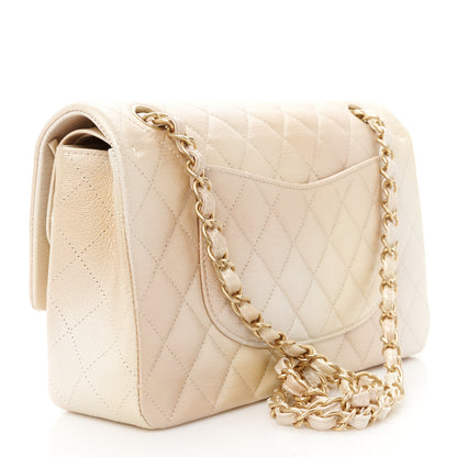 Chanel Metallic Goatskin Quilted Ombre Medium Double Flap Gold 3 of 12