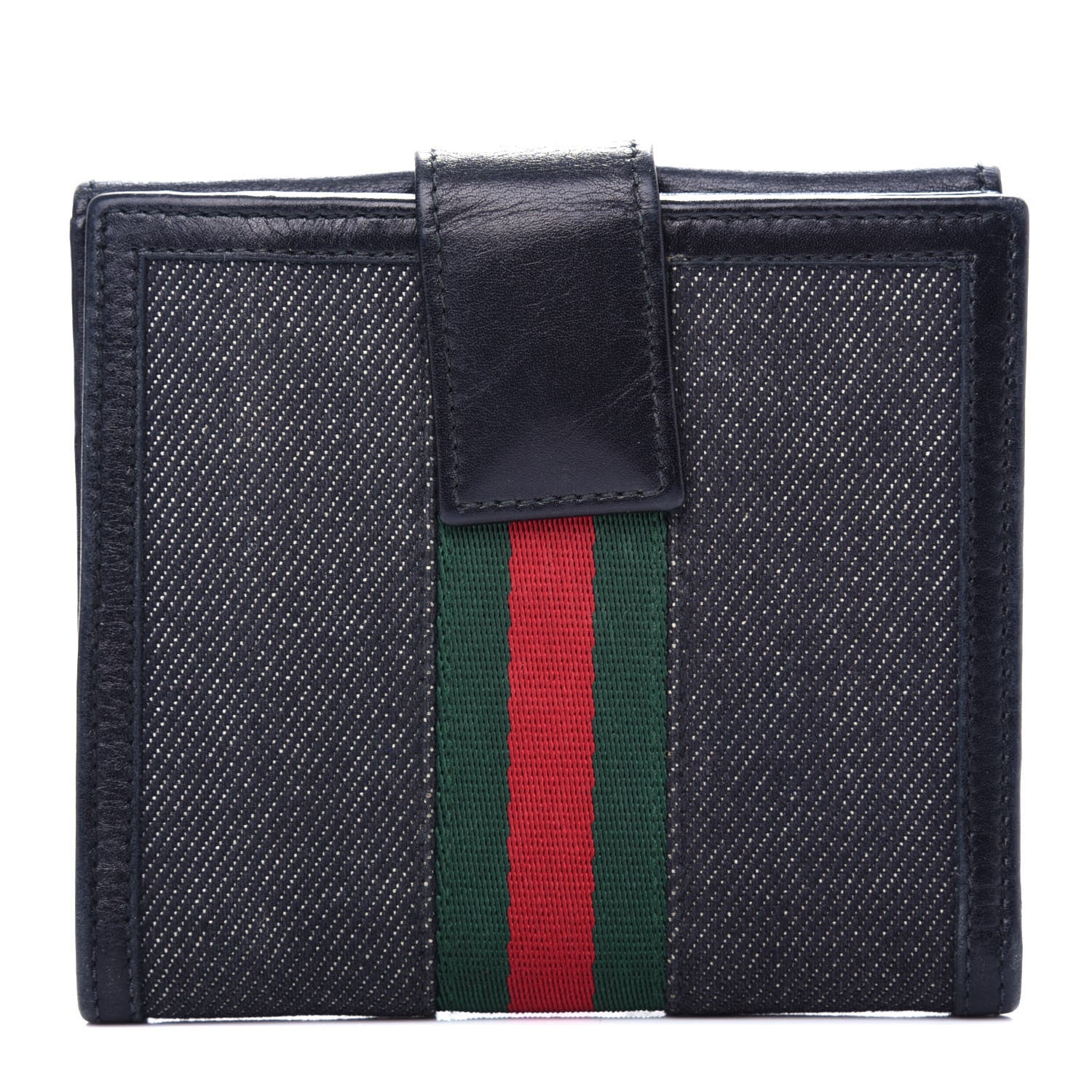 Gucci Calfskin Web Compact Wallet Black 1 of 9