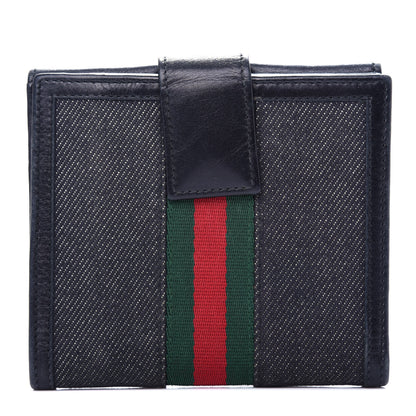 Gucci Calfskin Web Compact Wallet Black 1 of 9