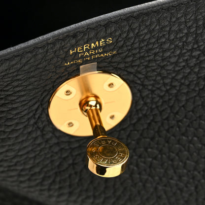 Hermes Taurillon Clemence Lindy 26 Black 6 of 11