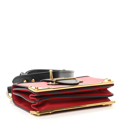Prada City Calfskin Saffiano Cahier Bag Fuoco Black 4 of 9