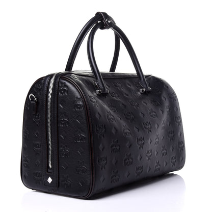 MCM Calfskin Ottomar Monogram Essential Boston Bag Black 3 of 11