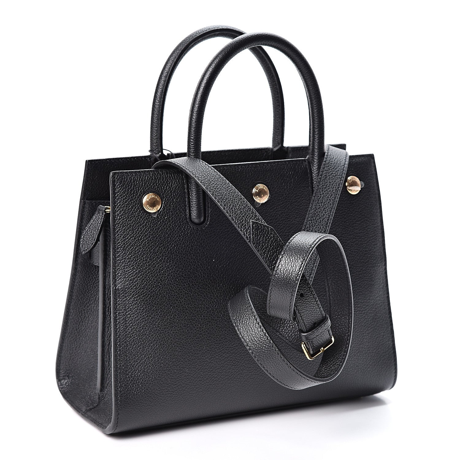 Burberry Grainy Calfskin Mini Two Handle Title Bag Black 2 of 8