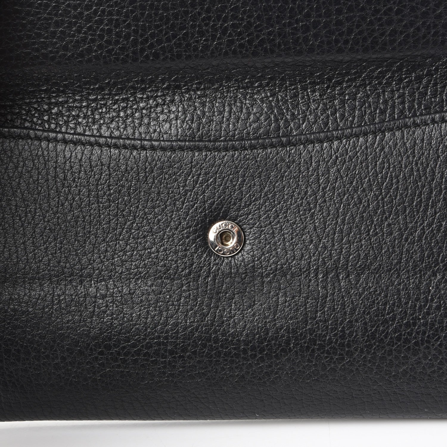 Gucci Dollar Calfskin Punch Continental Flap Wallet Black 6 of 8