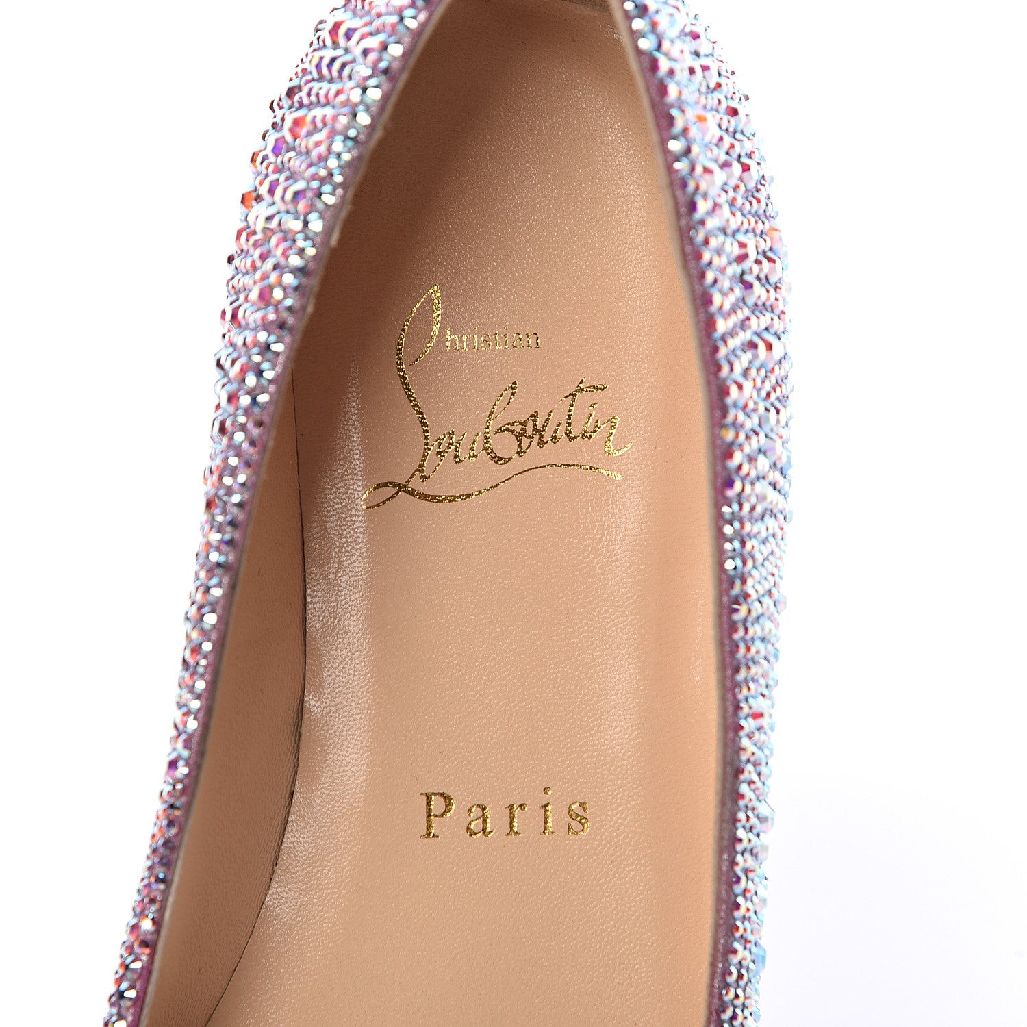 Christian Louboutin Suede Burma Strass Gozul Flats 36 Aurora Boreale 7 of 8