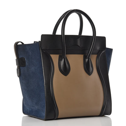 Celine Smooth Calfskin Suede Mini Tri-Color Luggage Beige 3 of 16
