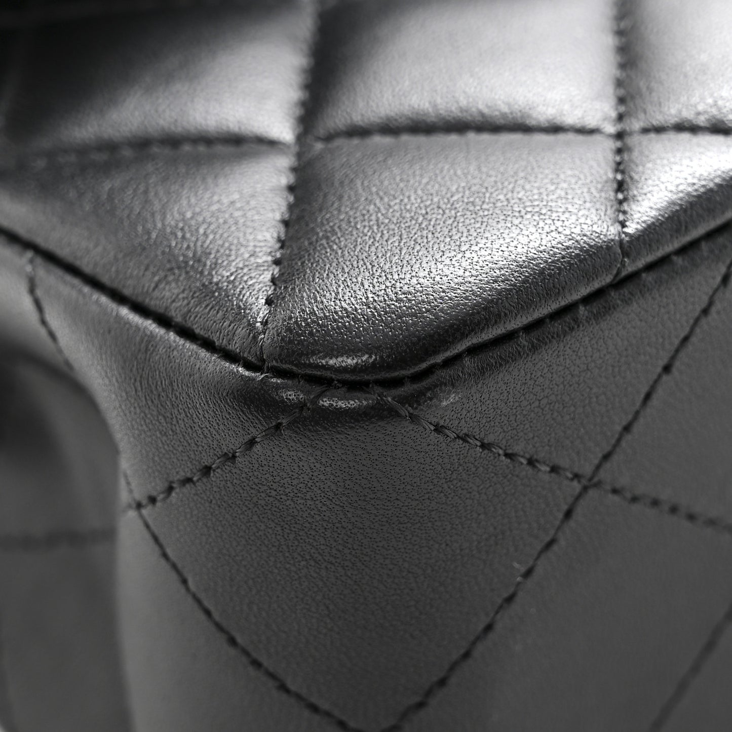Lambskin Quilted Small Double Flap Black