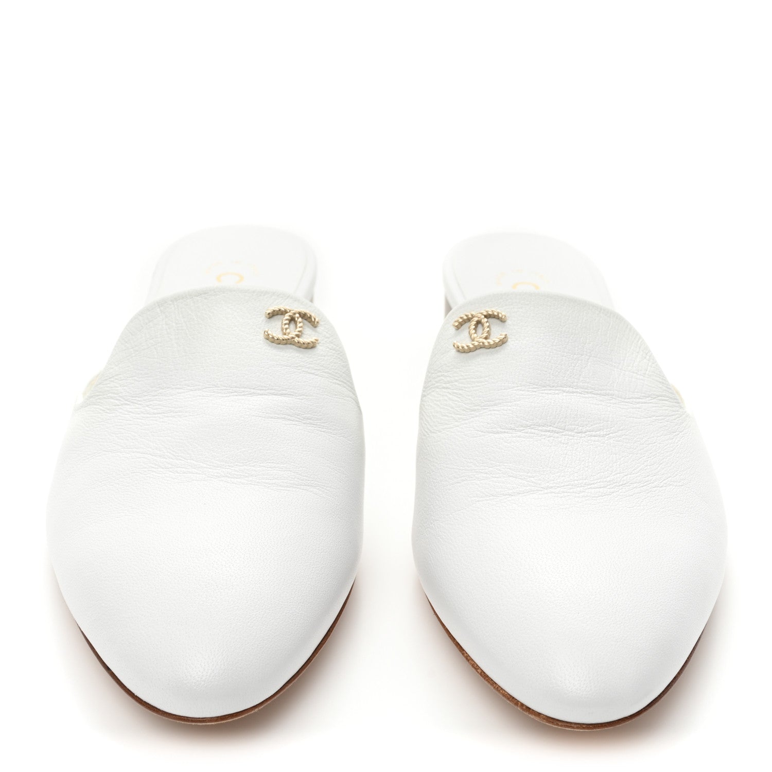 Chanel Lambskin CC Mules 38 White 2 of 11