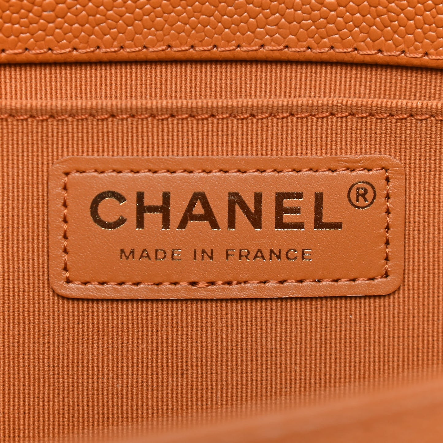 Caviar Quilted Medium Boy Flap Light Brown