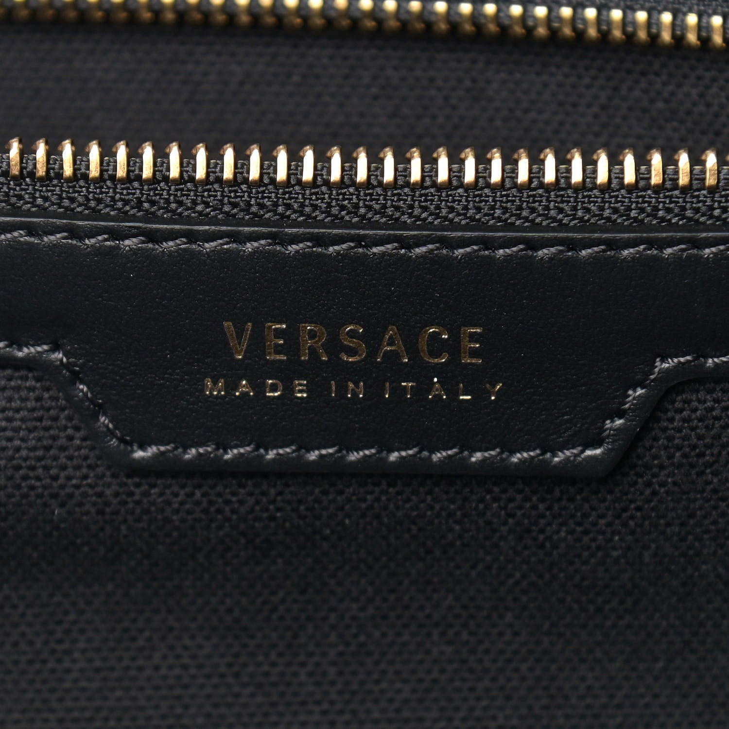 Versace Canvas Suppler Calfskin Cabas GV Signature Tote Black 6 of 9