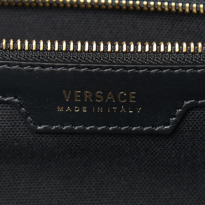 Versace Canvas Suppler Calfskin Cabas GV Signature Tote Black 6 of 9