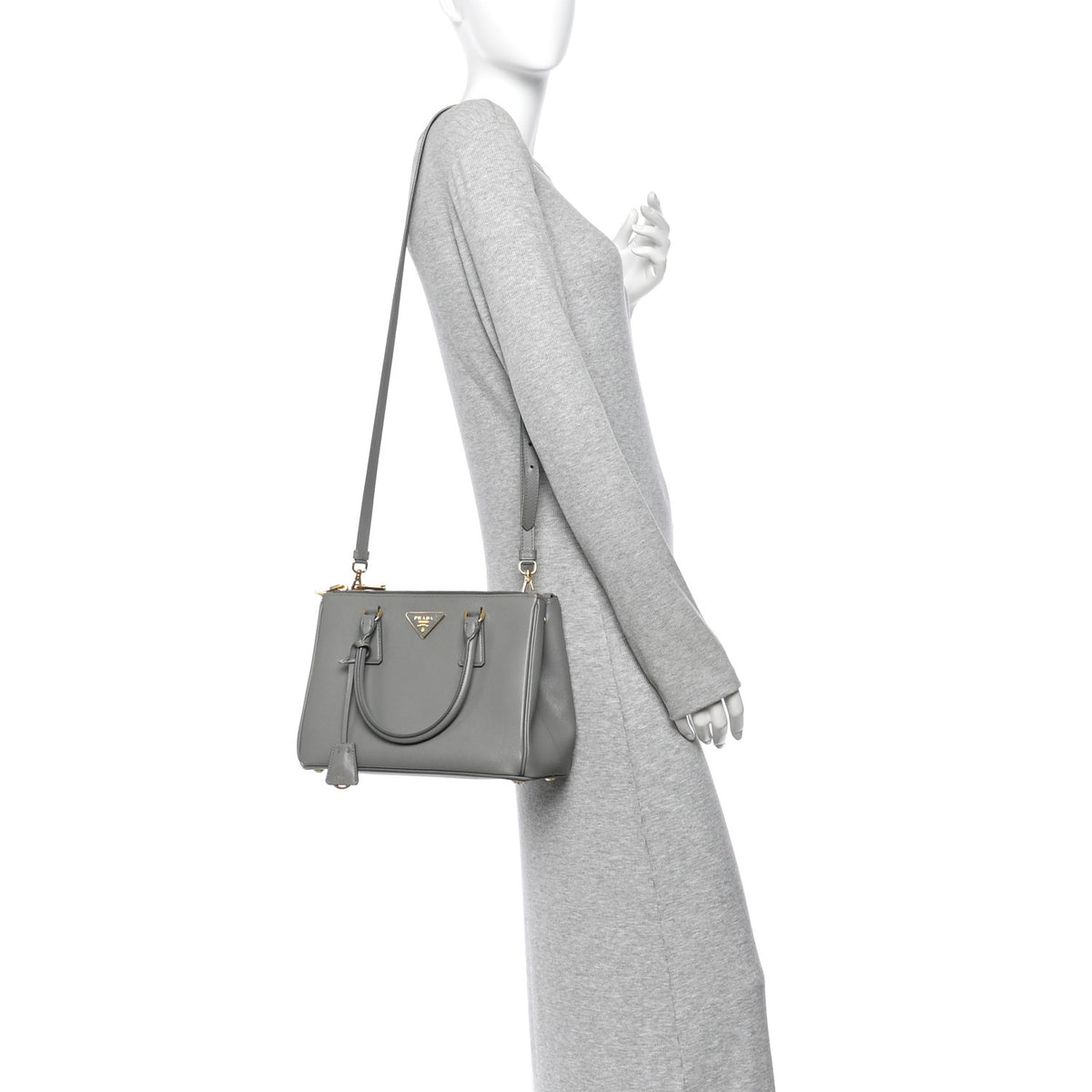 Prada Saffiano Lux Small Galleria Double Zip Tote Ardesia 2 of 10