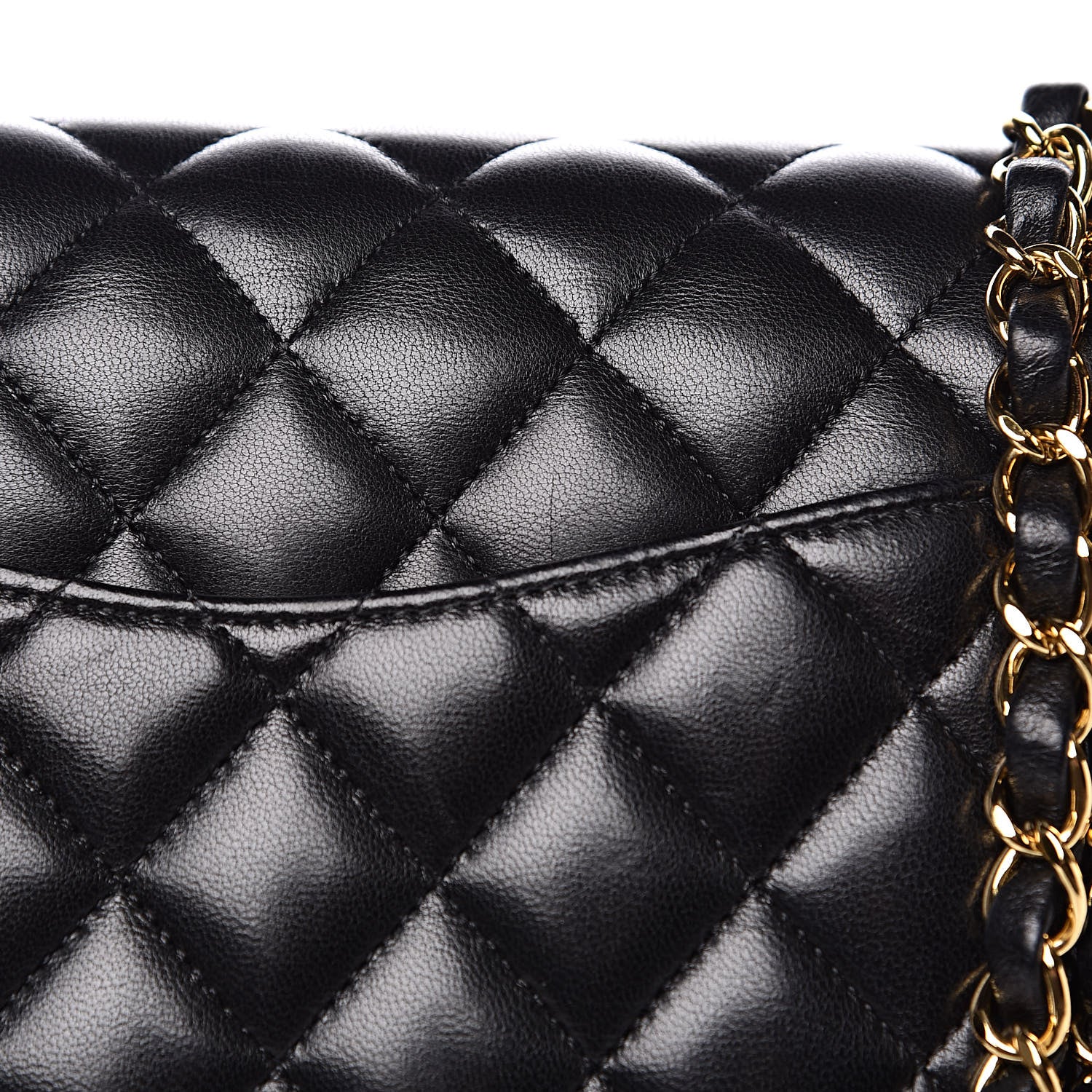 Chanel Lambskin Quilted Medium Double Flap Black 15 of 16