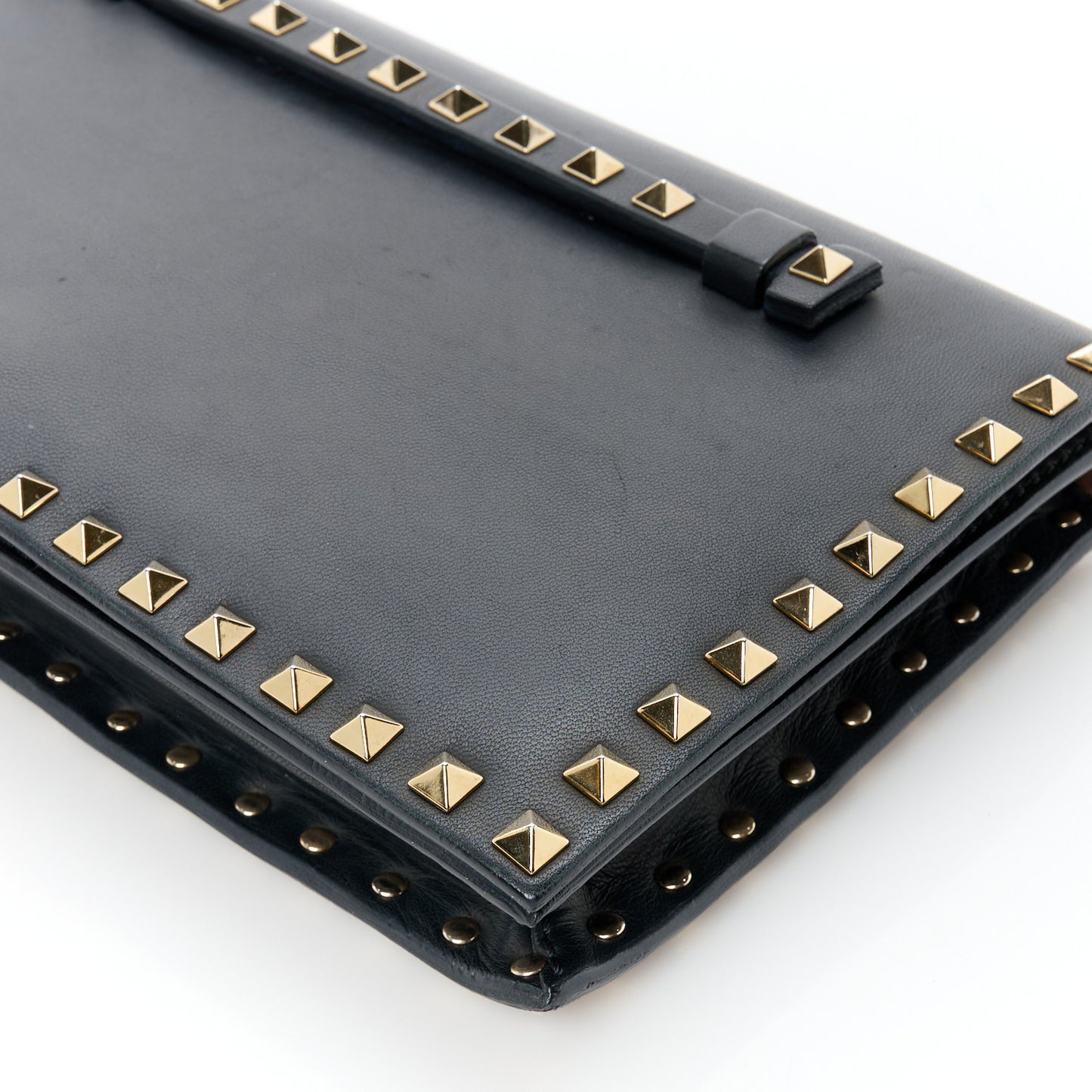 Nappa Rockstud Wristlet Clutch Black
