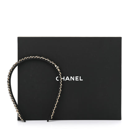 Chanel Metal Lambskin CC Turnlock Chain Headband Gold Black 6 of 6