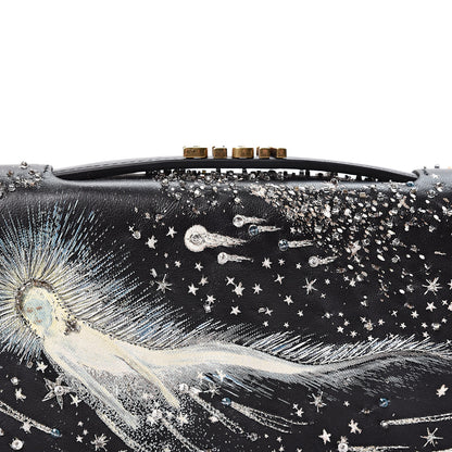 Christian Dior Lambskin Embroidered C'est I Feel Blue Clutch Black 7 of 10