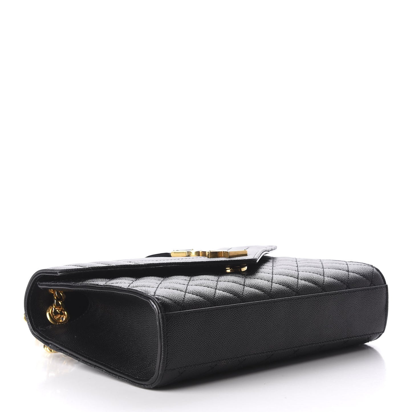 Grain De Poudre Textured Mixed Matelasse Triquilt Medium Monogram Satchel Black