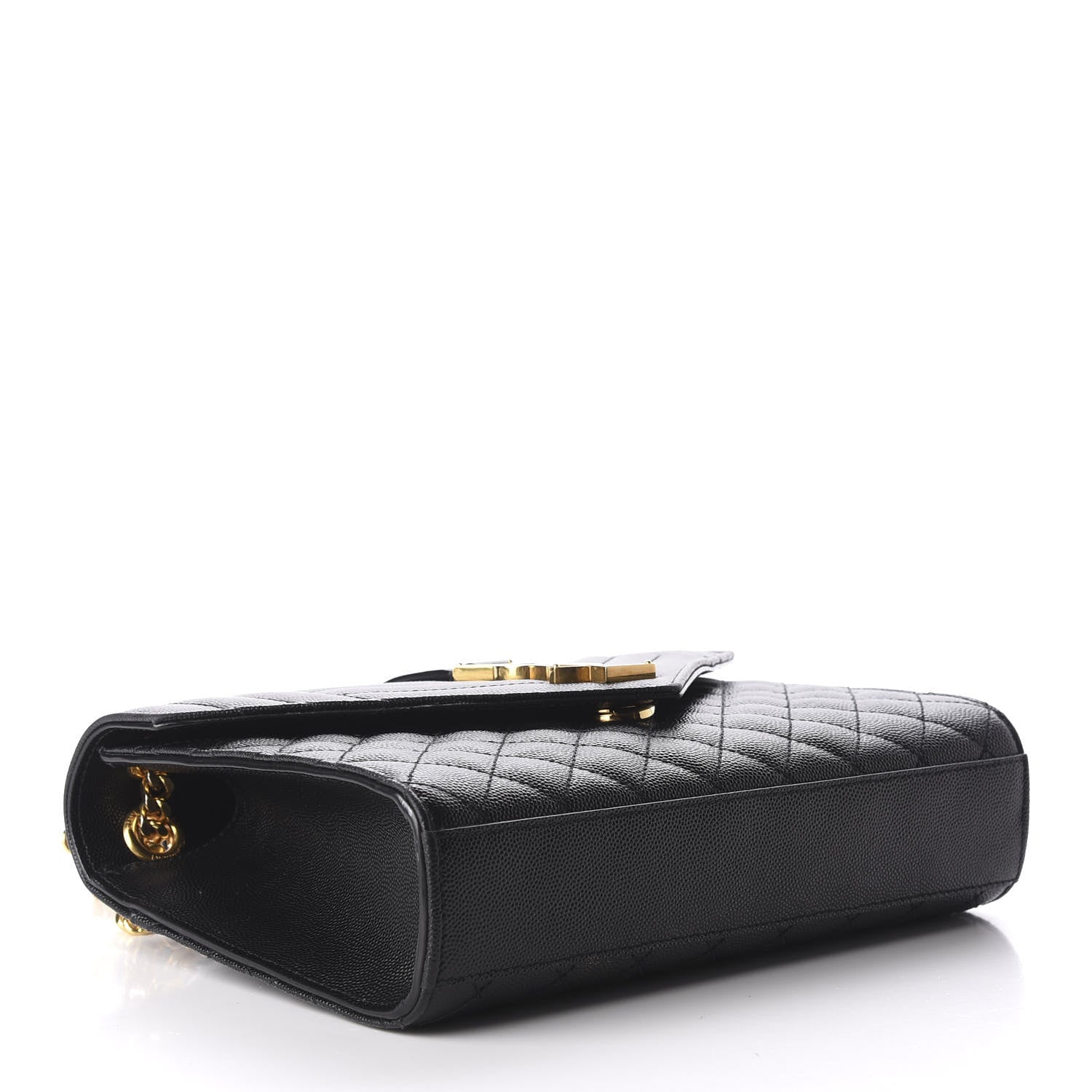 Saint Laurent Grain De Poudre Textured Mixed Matelasse Triquilt Medium Monogram Satchel Black 4 of 10