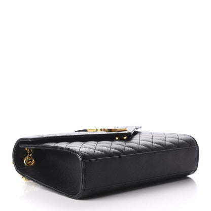 Saint Laurent Grain De Poudre Textured Mixed Matelasse Triquilt Medium Monogram Satchel Black 4 of 10