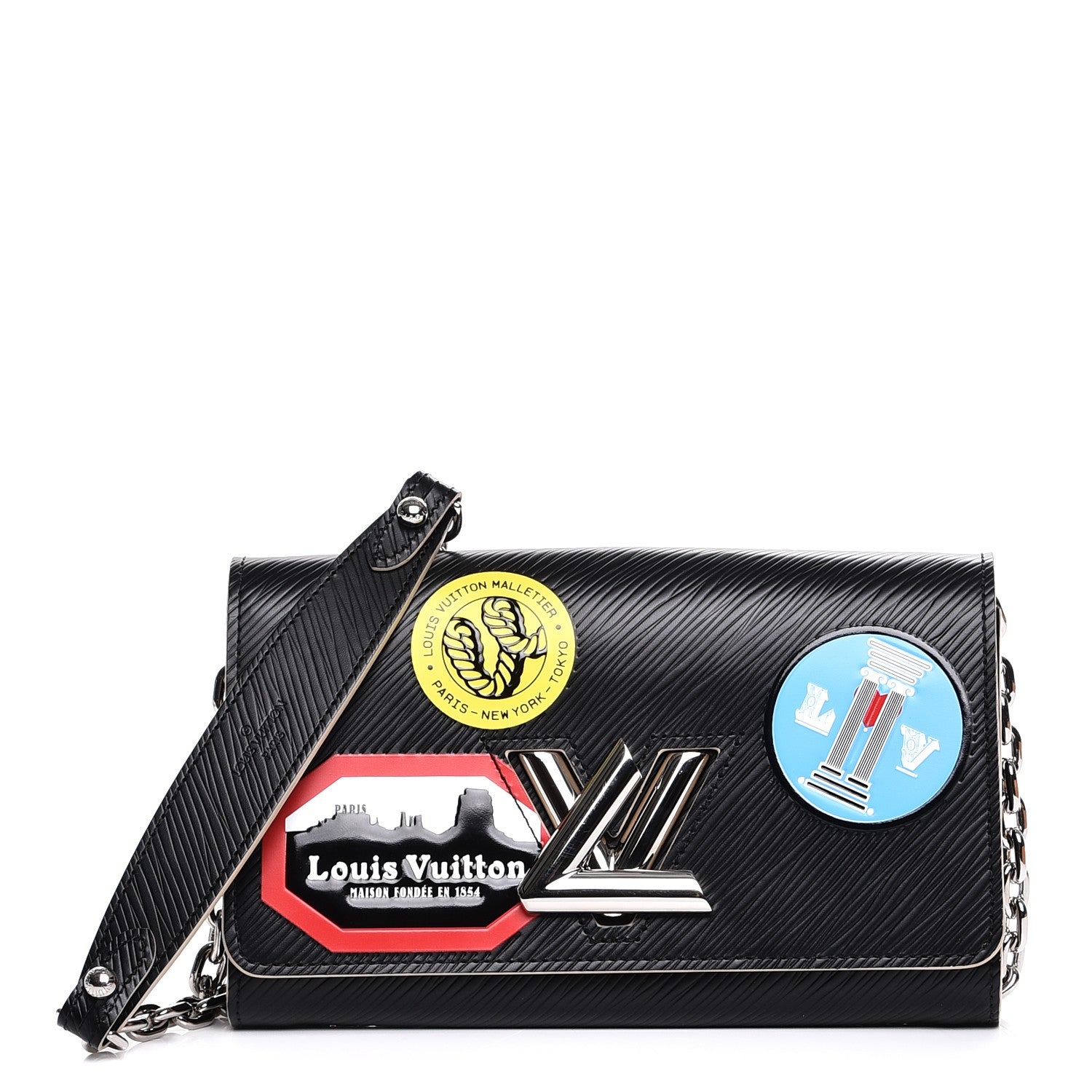 Louis Vuitton Epi World Tour Twist Chain Wallet Black 1 of 8