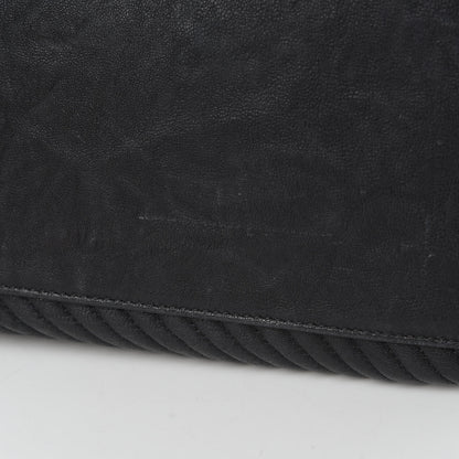 Chanel Wrinkled Lambskin Chevron Quilted Large Surpique Tote Black 11 of 12