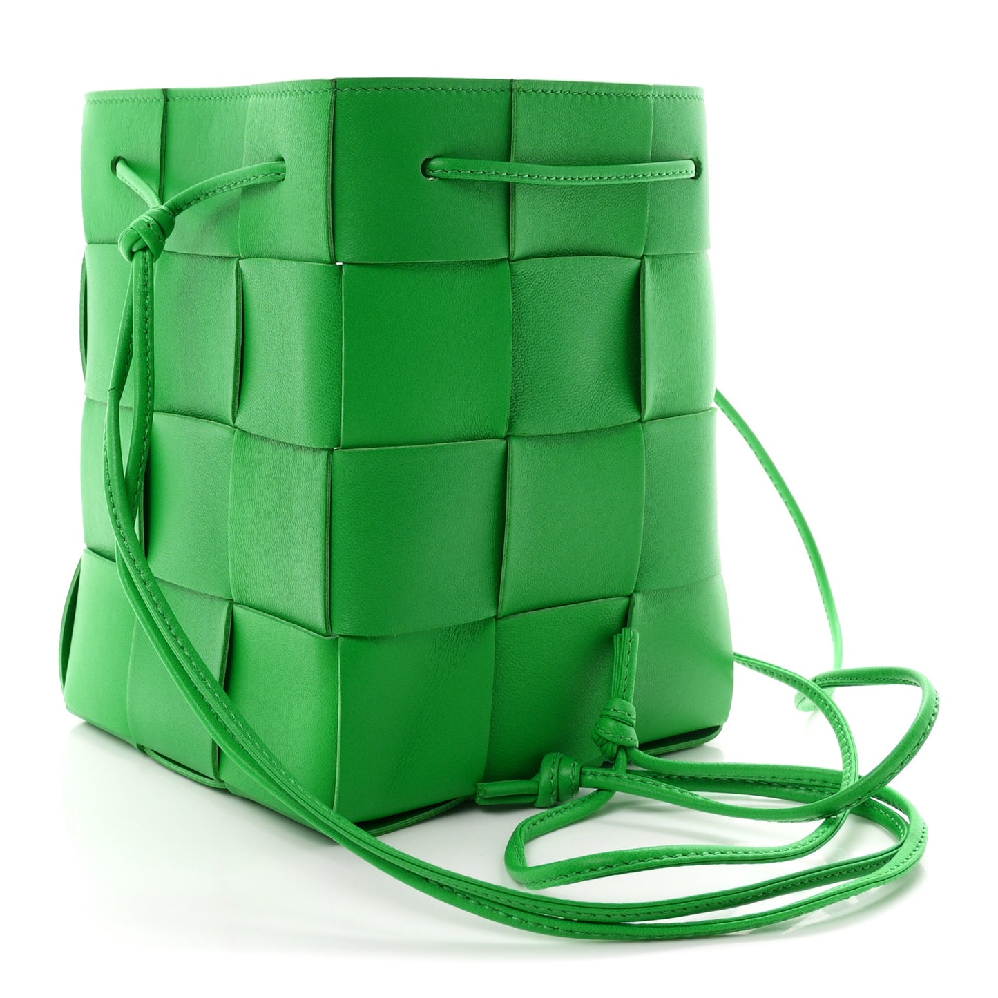 Nappa Maxi Intrecciato Small Cassette Bucket Bag Parakeet