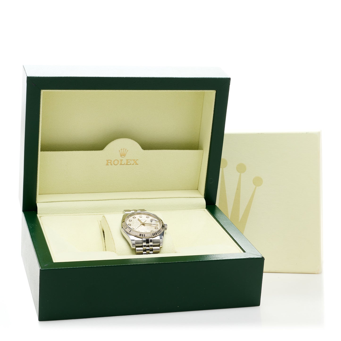 Stainless Steel 18K White Gold Diamond 36mm Oyster Perpetual Datejust Watch Silver 116234