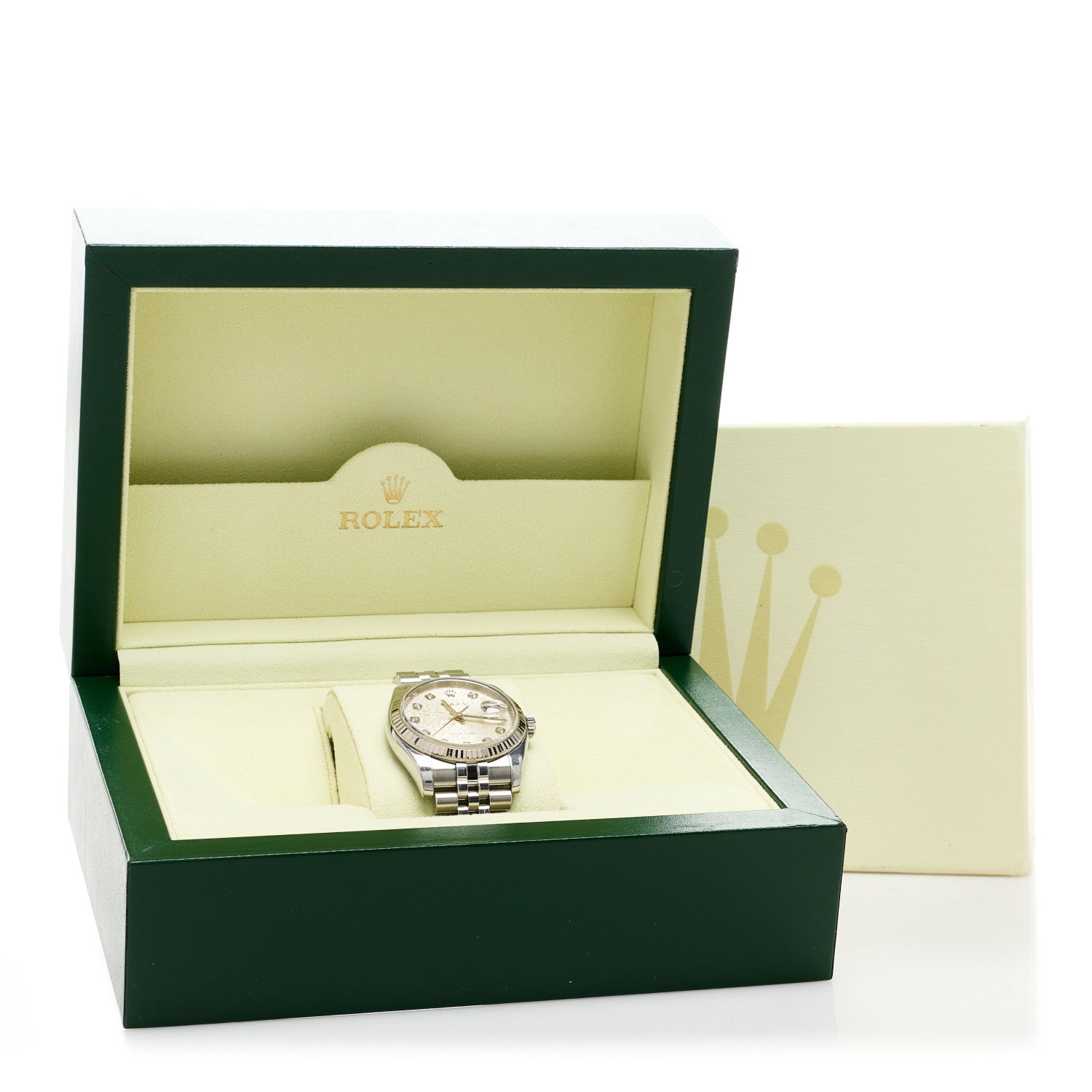 Rolex Stainless Steel 18K White Gold Diamond 36mm Oyster Perpetual Datejust Watch Silver 116234 5 of 5