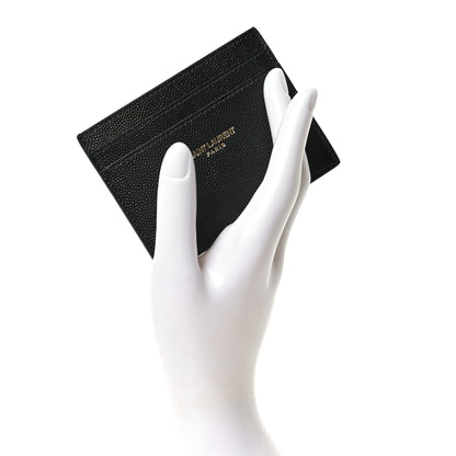 Saint Laurent Grain De Poudre Card Case Black 2 of 8