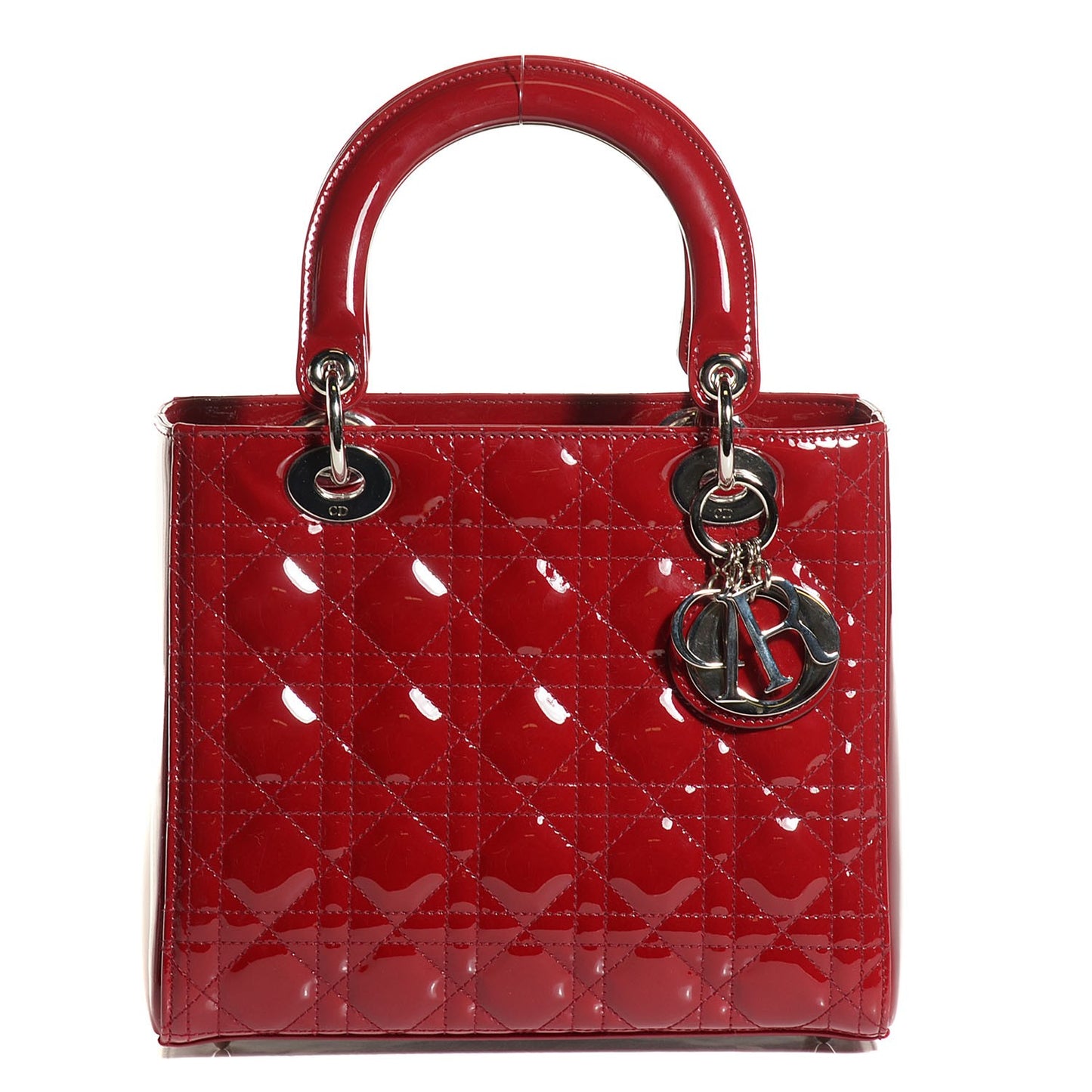 Patent Cannage Medium Lady Dior Red