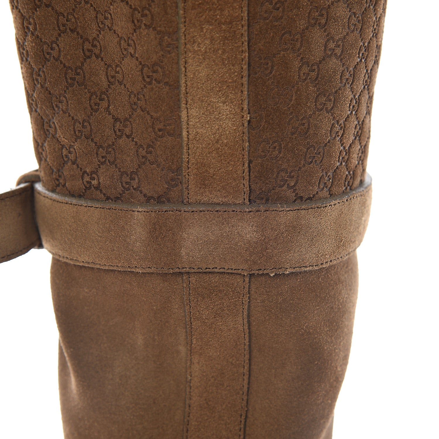Gucci Suede Microguccissima Knee Boots 40 Brown 18 of 20