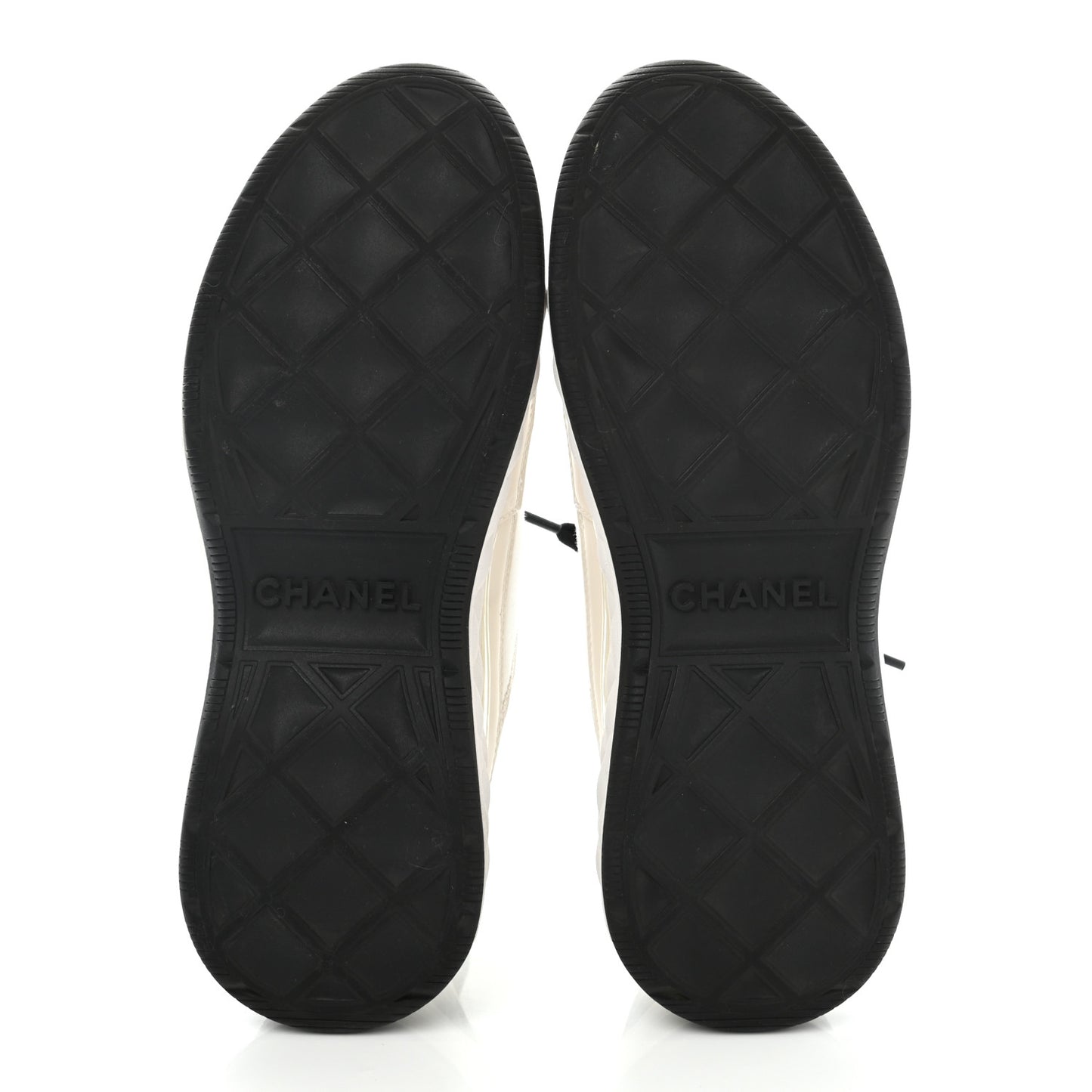 Velvet Calfskin Mixed Fibers CC Sneakers 37 Ivory Black