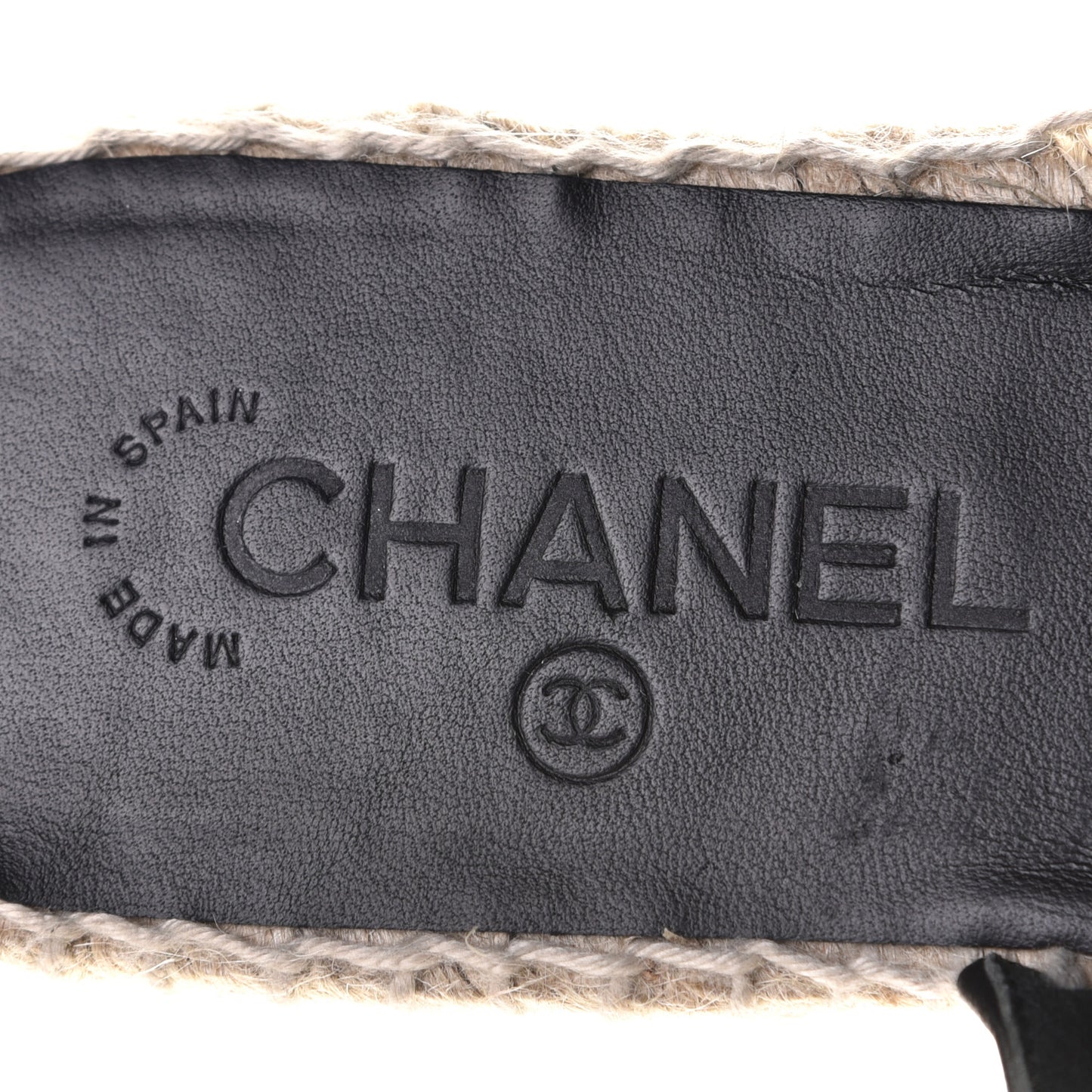 Calfskin CC Espadrille Mules 38 Black