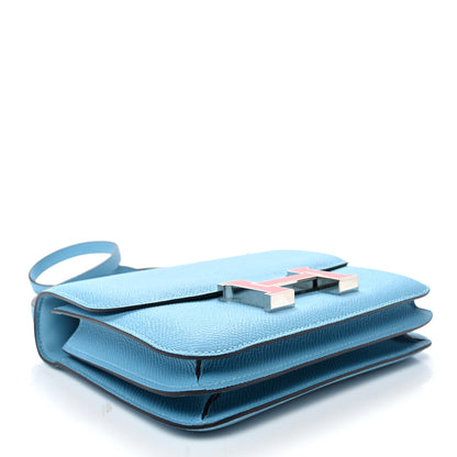 Hermes Epsom Enamel Constance 18 Bleu Du Nord Rouge de Coeur 4 of 10