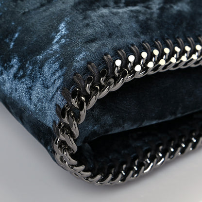 Stella McCartney Crushed Velvet Mini Falabella Fold Over Tote Blue 13 of 16