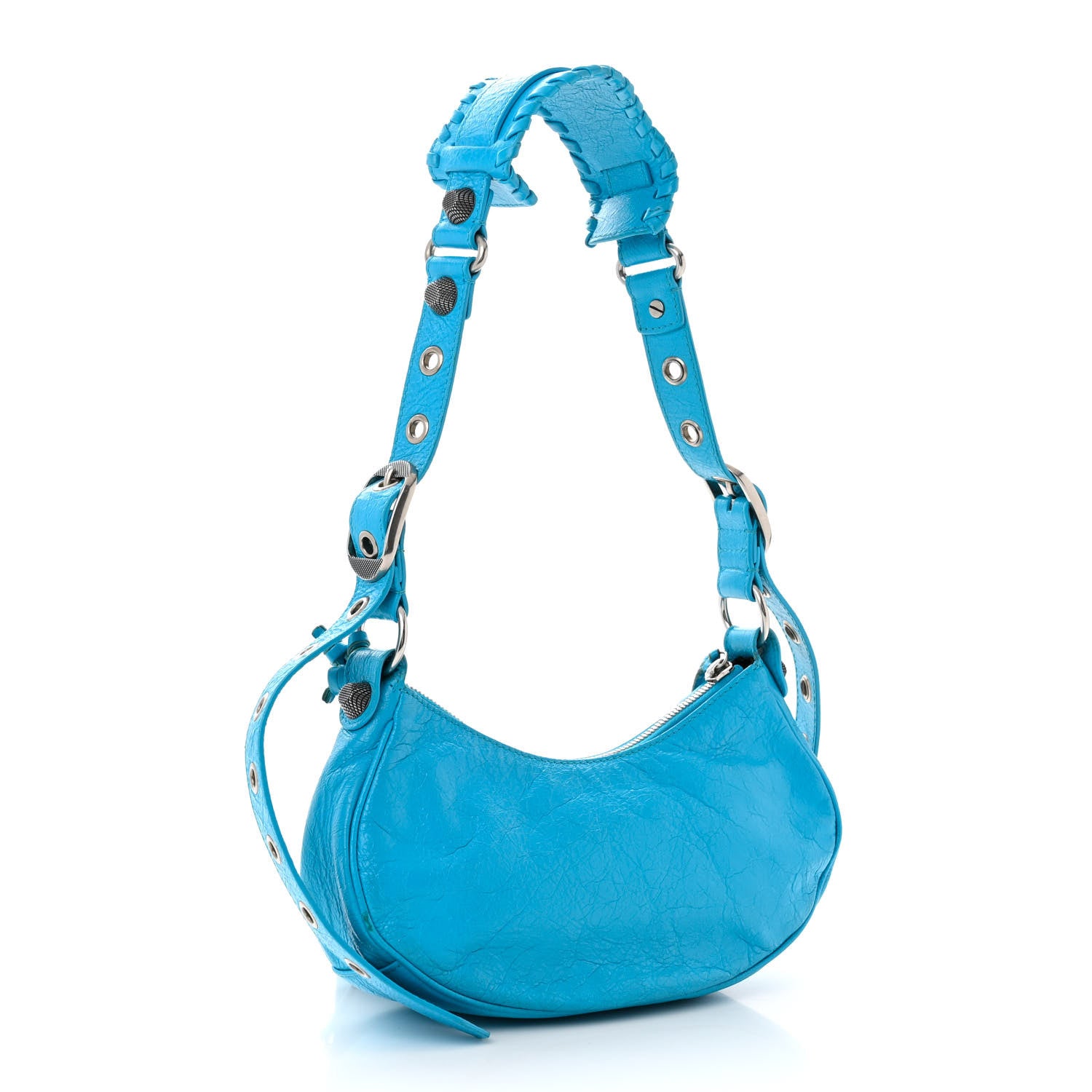 Balenciaga Agneau Arena Le Cagole Shoulder Bag XS Cyan 4 of 12