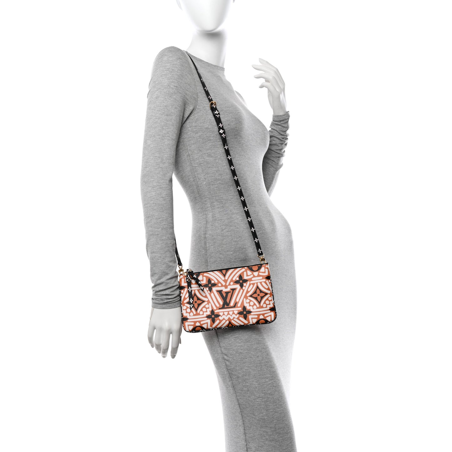 Monogram Giant Crafty Double Zip Pochette Creme Caramel