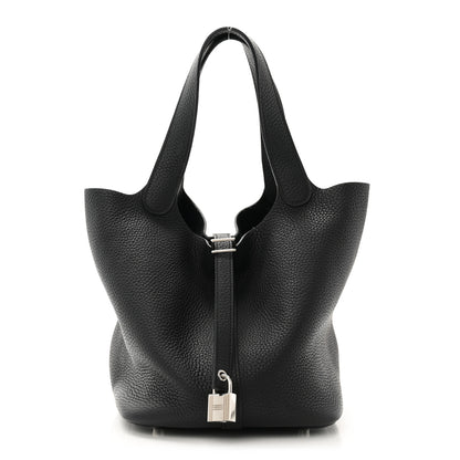Hermes Taurillon Clemence Picotin Lock 22 MM Black 1 of 10