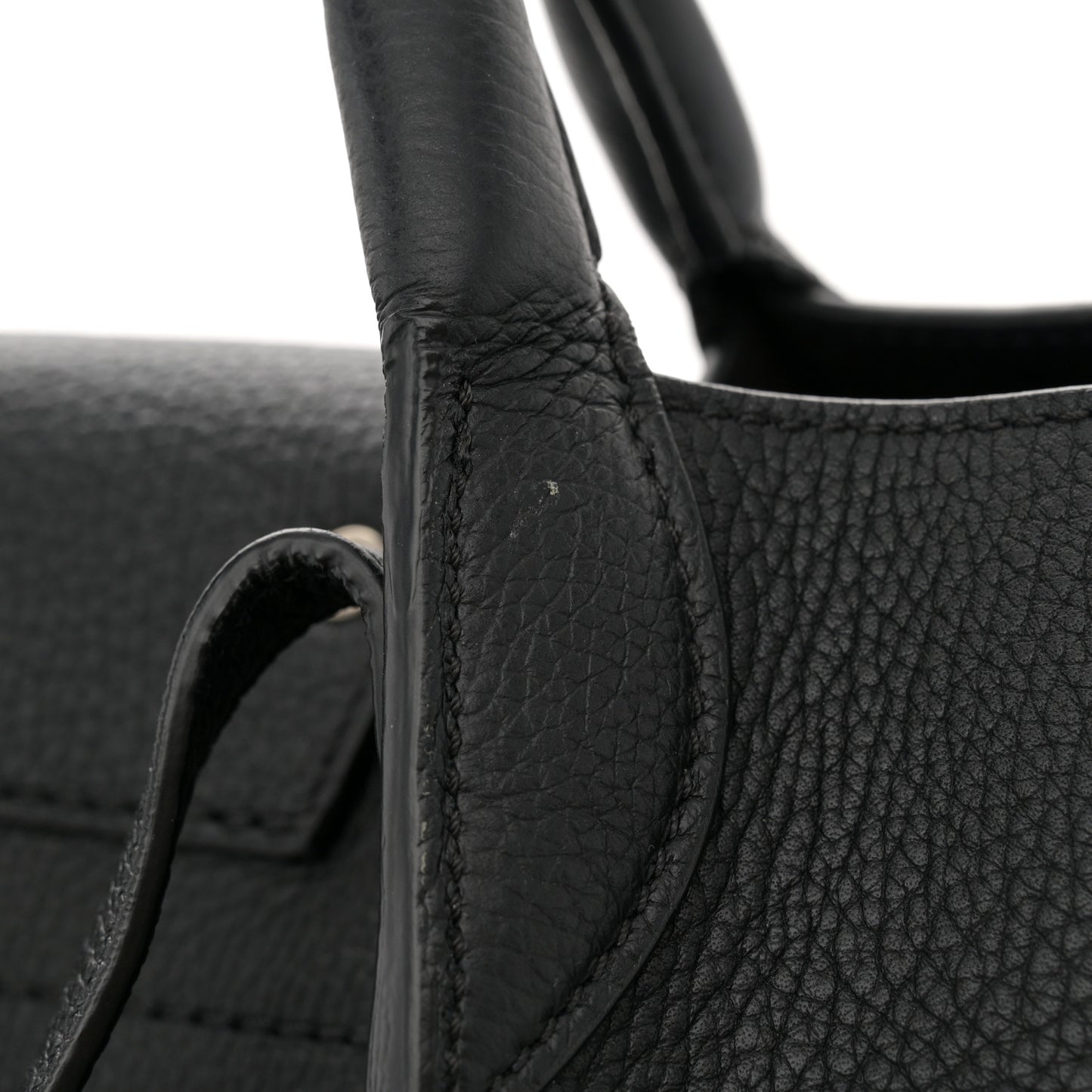 Supple Grained Calfskin Small Long Strap Big Bag Black