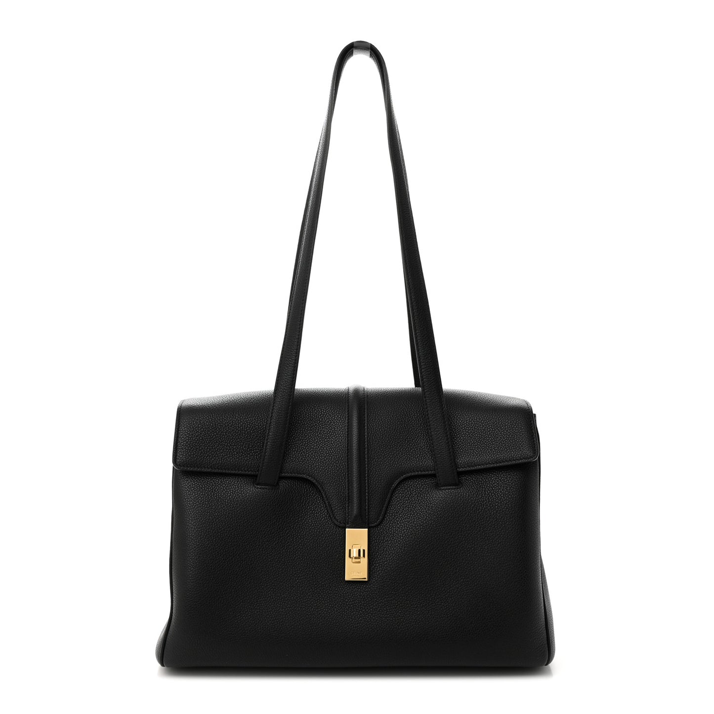 Supple Grained Calfskin Medium Soft 16 Bag Black