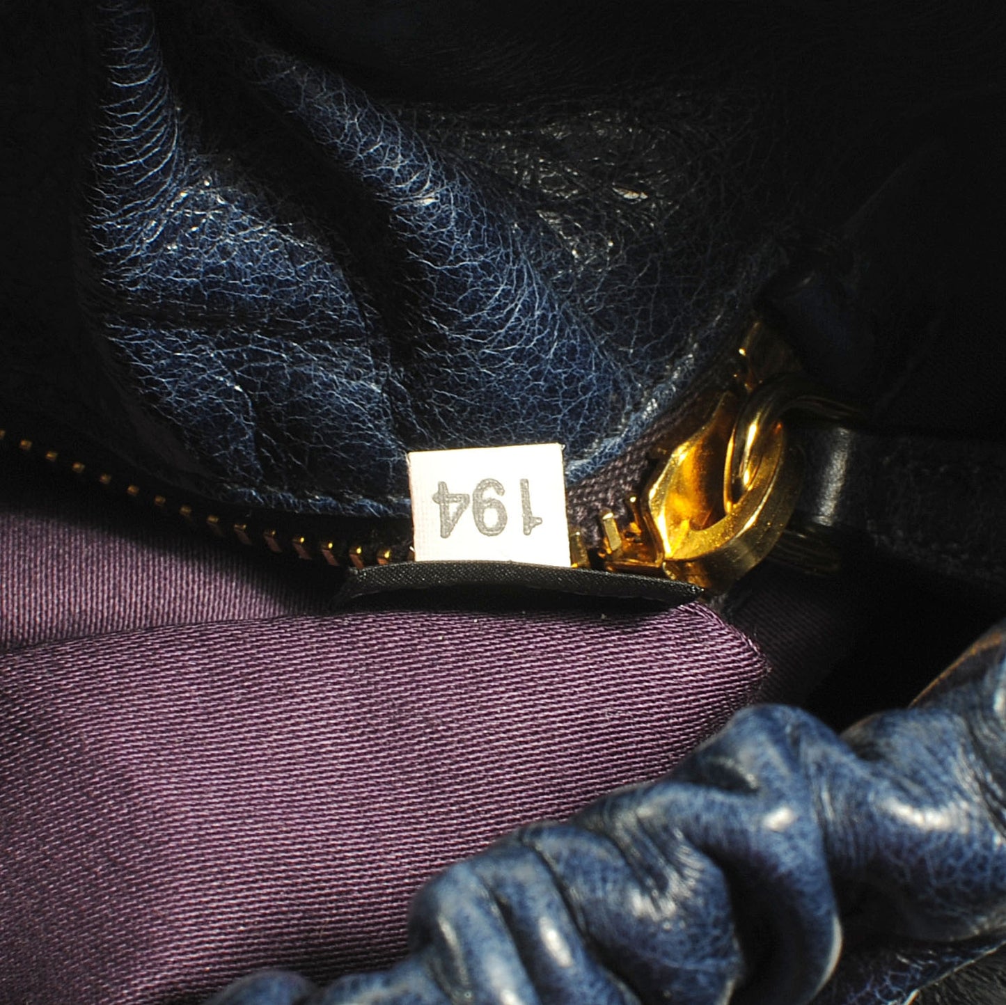 Leather Vitello Lux Gathered Shopper Tote Bleuette